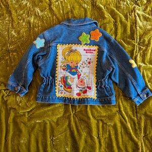 Vintage and Modern Upcycled Toddler Denim Rainbow Brite Jacket